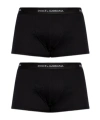 Dolce & Gabbana Pack Of Two Logo Cotton-blend Jersey Boxer Briefs In Black