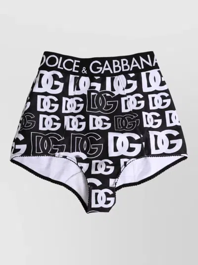 Dolce & Gabbana Logo Waistband Short Shorts In Black