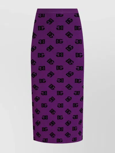 DOLCE & GABBANA LOGO WAISTBAND SKIRT BACK SLIT