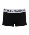 Dolce & Gabbana Cotton Blend Logo Waistband Boxer Briefs In Black