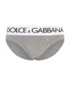 Dolce & Gabbana Mid-rise Briefs In Two-way Stretch Cotton In Gray