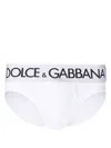 Dolce & Gabbana Logo-waistband Stretch Briefs In White