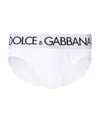 Dolce & Gabbana Mid-rise Briefs In Two-way Stretch Cotton In White