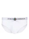 Dolce & Gabbana Logo-waistband Stretch-cotton Briefs In White