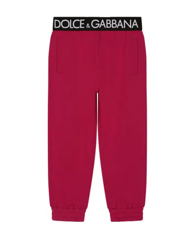 Dolce & Gabbana Kids' Logo-waistband Track Pants In Red