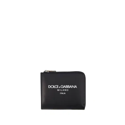 Dolce & Gabbana Logo Wallet - Leather - Green In Black