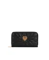 Dolce & Gabbana Quilted Heart Wallets Gold-tone Hardware In Black