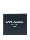 Dolce & Gabbana Black Wallet With Contrsting Print In Smooth Leather Man In Black  