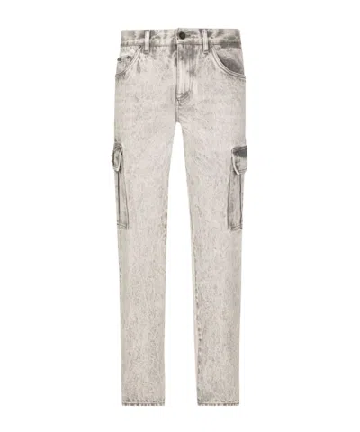 Dolce & Gabbana Logo Work Jeans In White