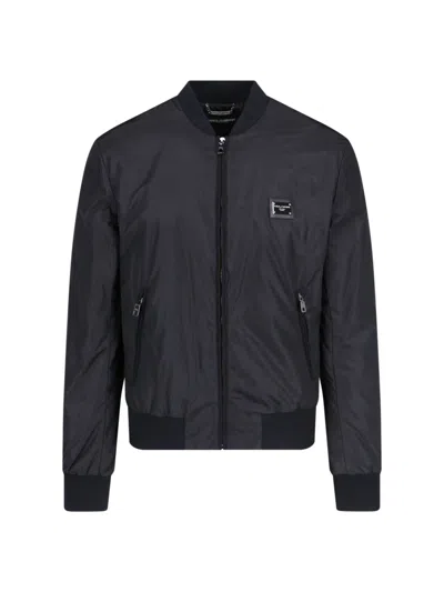 Dolce & Gabbana Black Nylon Outerwear Jacket