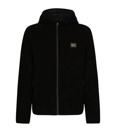 Dolce & Gabbana Logo Zip-up Hoodie In Black
