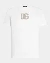 Dolce & Gabbana Cotton T-shirt With Patch Logo On The Front In Bianco Ott