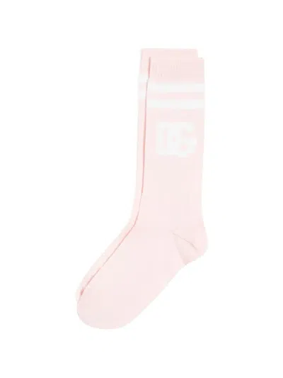 Dolce & Gabbana Logo-detail Socks In Pink