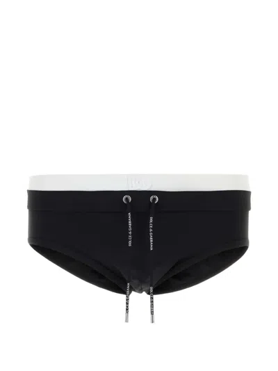 Dolce & Gabbana Logo-detail Swimming Briefs In Black
