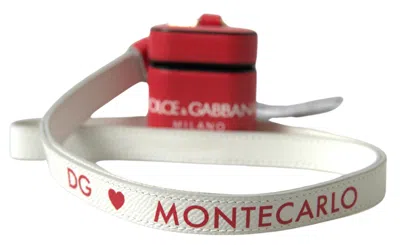 Dolce & Gabbana Logo-detailed Leather Airpods Case In Red