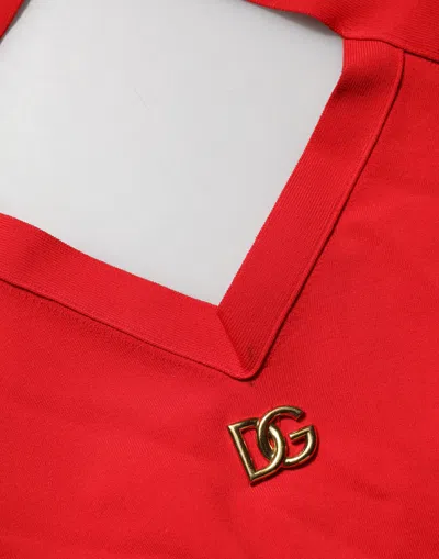 Dolce & Gabbana Logo-detailed Viscose Tank Top In Red