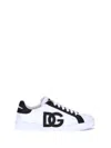 Dolce & Gabbana Portofino Light Strobel Sneakers In Canvas And Calfskin