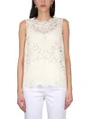 Dolce & Gabbana Logoed Stretch Lace Top