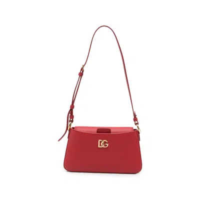 Dolce & Gabbana Logo-embellished Leather Phone Bag In Red