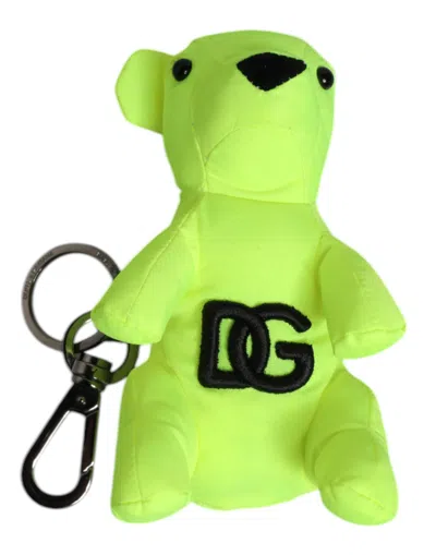 Dolce & Gabbana Logo-embroidered Bear Key Case In Green