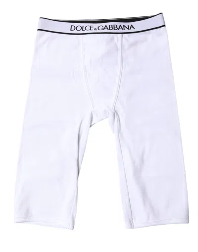 Dolce & Gabbana Logo-embroidered Cotton Leggings In White