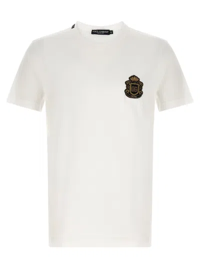 DOLCE & GABBANA DOLCE & GABBANA LOGO-EMBROIDERED HERALDIC PATCH T-SHIRT