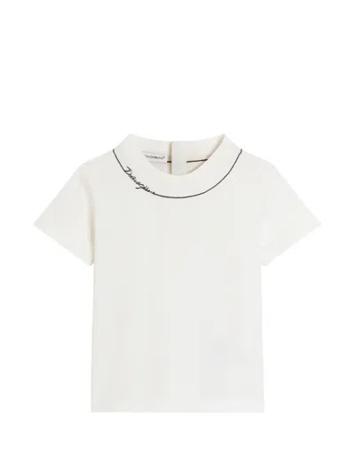 Dolce & Gabbana Babies' Logo-embroidered Jersey T-shirt In White