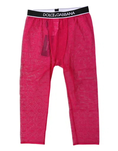 Dolce & Gabbana Logo-embroidered Nylon Leggings In Red
