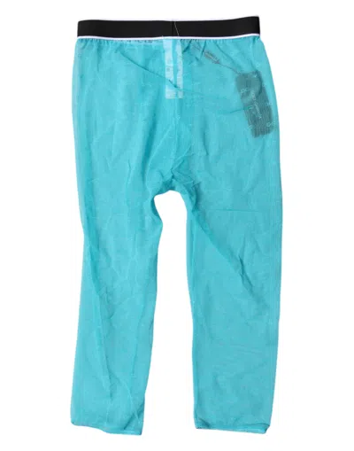 Dolce & Gabbana Logo-embroidered Nylon Leggings In Blue