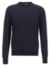 Dolce & Gabbana Logo-embroidered Silk Sweater In Navy
