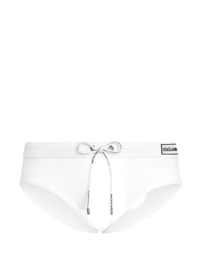 Dolce & Gabbana Logo-embroidered Swim Briefs In Black