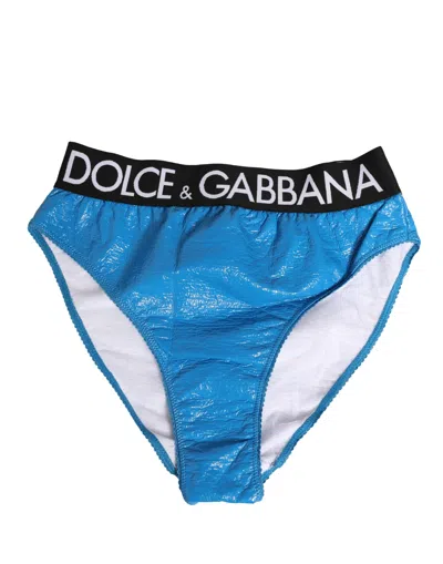 Dolce & Gabbana Logo-embroidered Waistband Brief In Blue