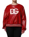 Dolce & Gabbana Wool Dglogo Pullover Sweater Shiny Finish In Red