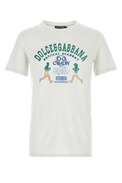 Dolce & Gabbana Logo-graphic Cotton T-shirt In White