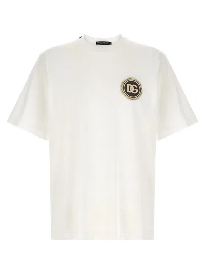 Dolce & Gabbana Logo-patch Cotton T-shirt In White
