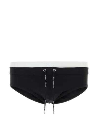 Dolce & Gabbana Stretch Nylon Swimming Brief For Men In Black