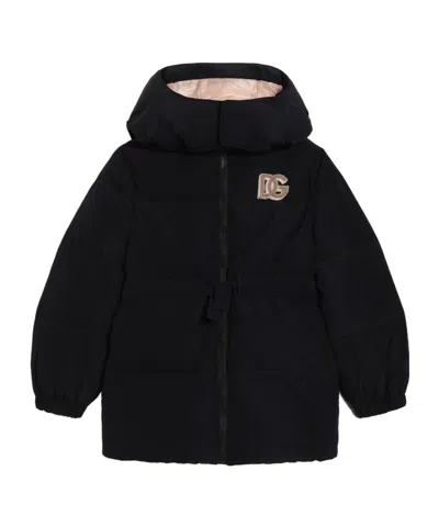Dolce & Gabbana Logo-patch Padded Coat In Black