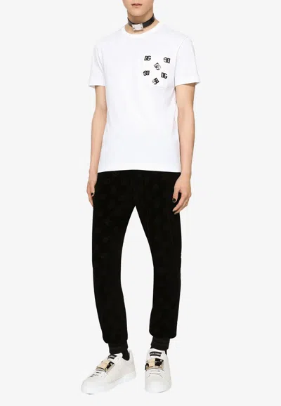Dolce & Gabbana Logo-patch Pocket Short-sleeved T-shirt In White