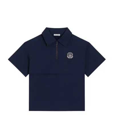 Dolce & Gabbana Kids' Logo-patch Polo Shirt In Multi