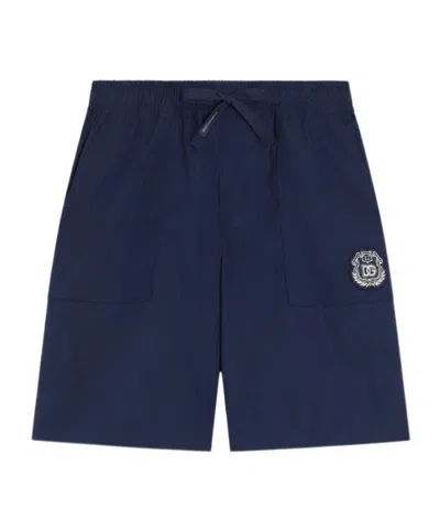Dolce & Gabbana Logo-patch Shorts In Blue