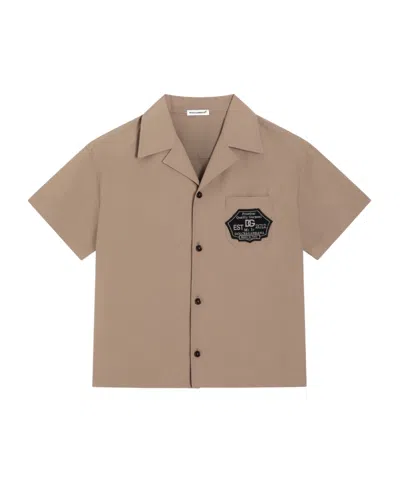 Dolce & Gabbana Logo-patch Short-sleeve Shirt In Neutral