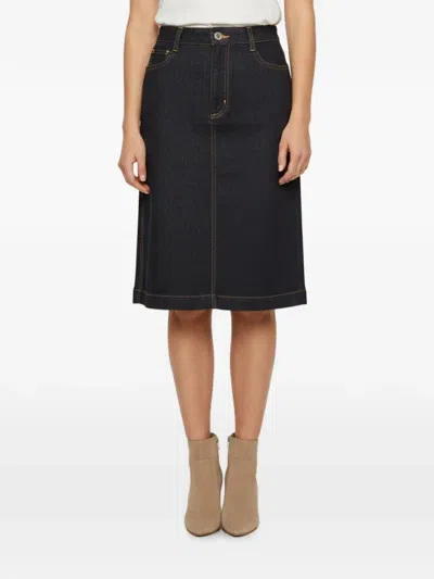 Pre-owned Dolce & Gabbana Logo-patch Skirt In Blue