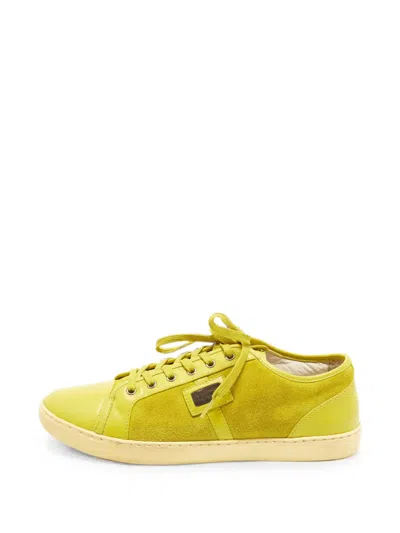 Pre-owned Dolce & Gabbana Logo-patch Sneakers In Green
