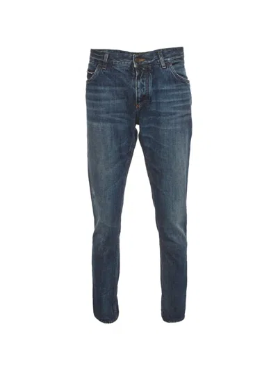 Pre-owned Dolce & Gabbana Logo-patch Straight-leg Jeans In Blue