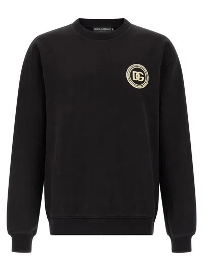 Dolce & Gabbana Logo-patch Sweatshirt In Black