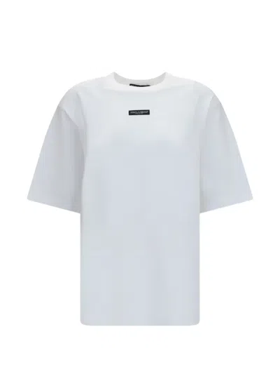Dolce & Gabbana Cotton Jersey With Logo Patch T-shirt In White