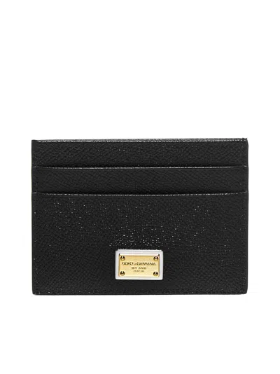 Dolce & Gabbana Logo-plaque Card Holder In Black