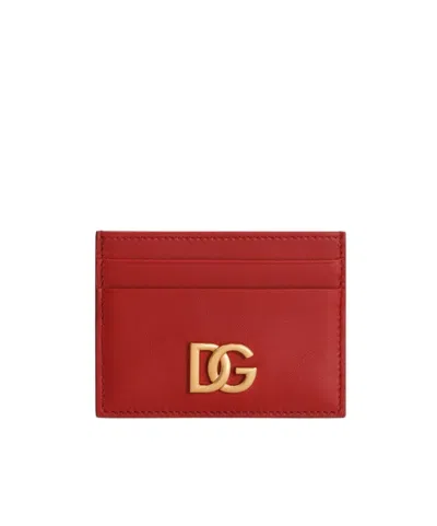 Dolce & Gabbana Dolce  Gabbana Logo-plaque Card Holder In Red