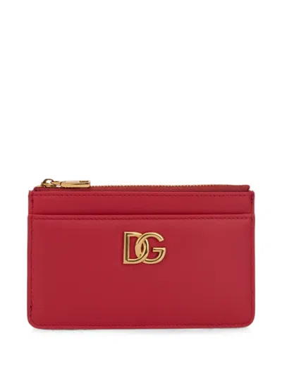 Dolce & Gabbana Logo-plaque Card Holder In Red