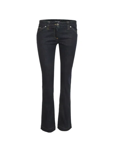 Pre-owned Dolce & Gabbana Logo-plaque Flared Jeans In Blue